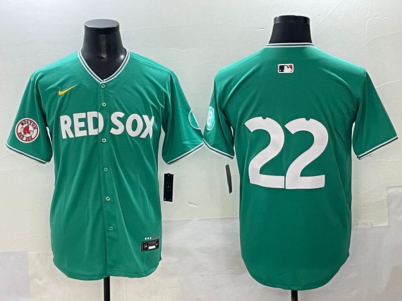 Men 2025 Boston Red Sox 22 No Name Green Joint Name Nike MLB Jersey style 9